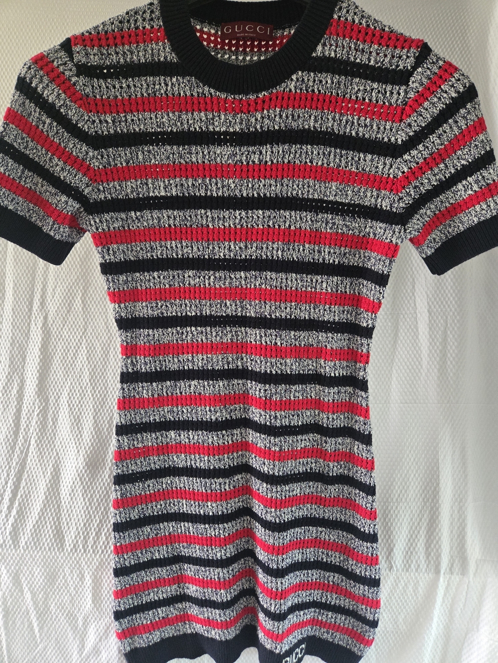 Gucci Striped Metallic Knit Dress